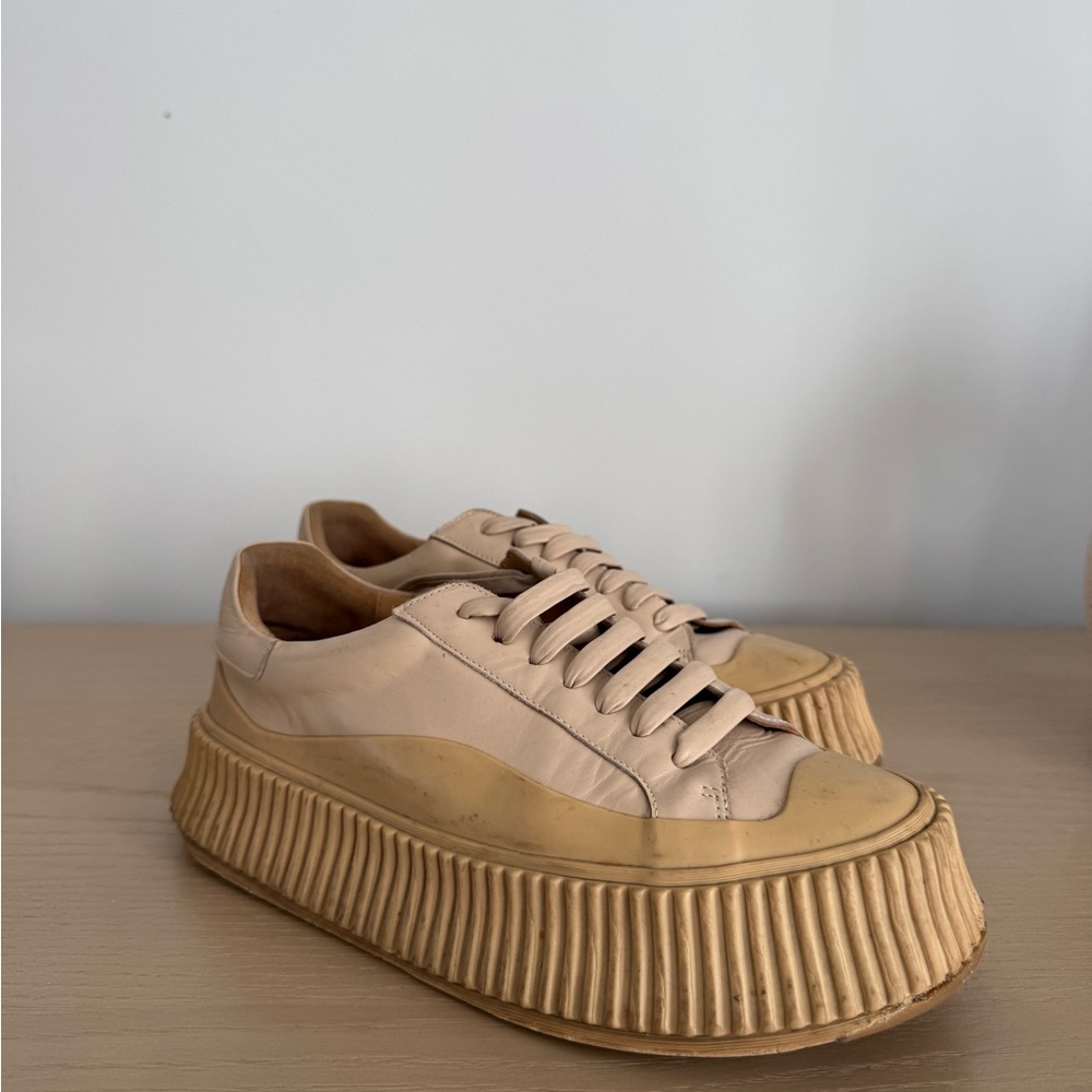 Jil Sander Beige Platform Sneakers